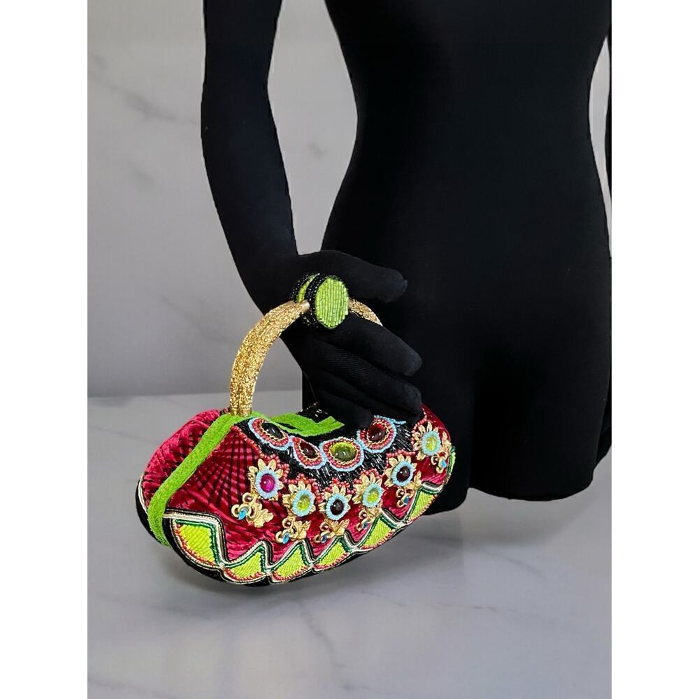 Vintage Mary Frances Jeweled Flower Handbag - Picture 9 of 11